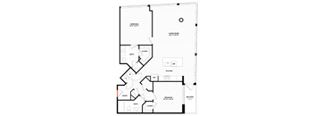 2 bed 2 bathroom Floor plan G at Altaire, Arlington, 22202