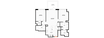 2 bedroom 2 bathroom Floor plan C at Altaire, Virginia, 22202