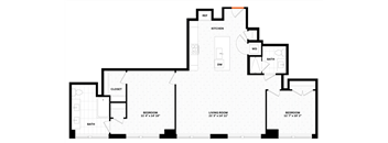2 bedroom 2 bathroom Floor plan W at Altaire, Arlington