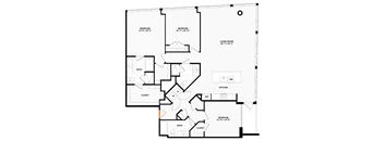 3 bedroom 3 bathroom Floor plan at Altaire, Virginia, 22202