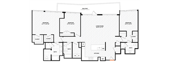 3 bedroom 3 bathroom Floor plan A at Altaire, Arlington, 22202