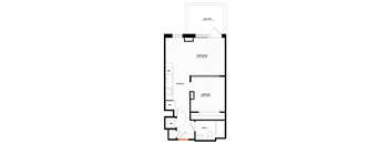 Studio 1 bathroom floor plan A at Altaire, Arlington, VA, 22202