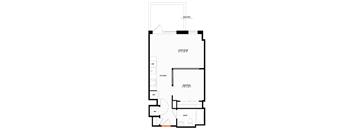 Studio 1 bathroom floor plan B at Altaire, Arlington, VA