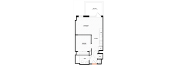 Studio 1 bathroom floor plan C at Altaire, Arlington, 22202