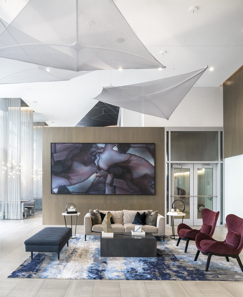 Lobby with comfortable seating at Altaire, Arlington, VA, 22202