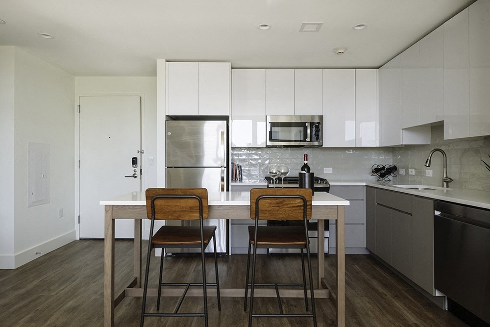 Kitchen with Wooden chairs at Continuum, White Plains, 10606