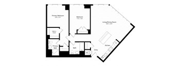 2 bed 2 bath floor plan X at Continuum, White Plains, 10606