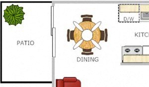 2 bedroom / 2 bath floorplan