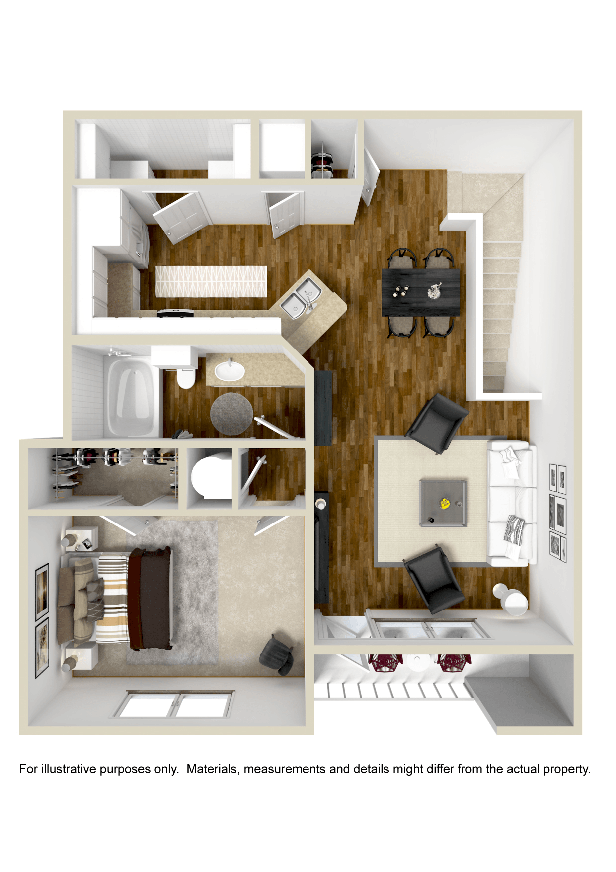 One bedroom, one bathroom apartment | 863 Sq. Ft. at Kingston Crossing apartment homes
