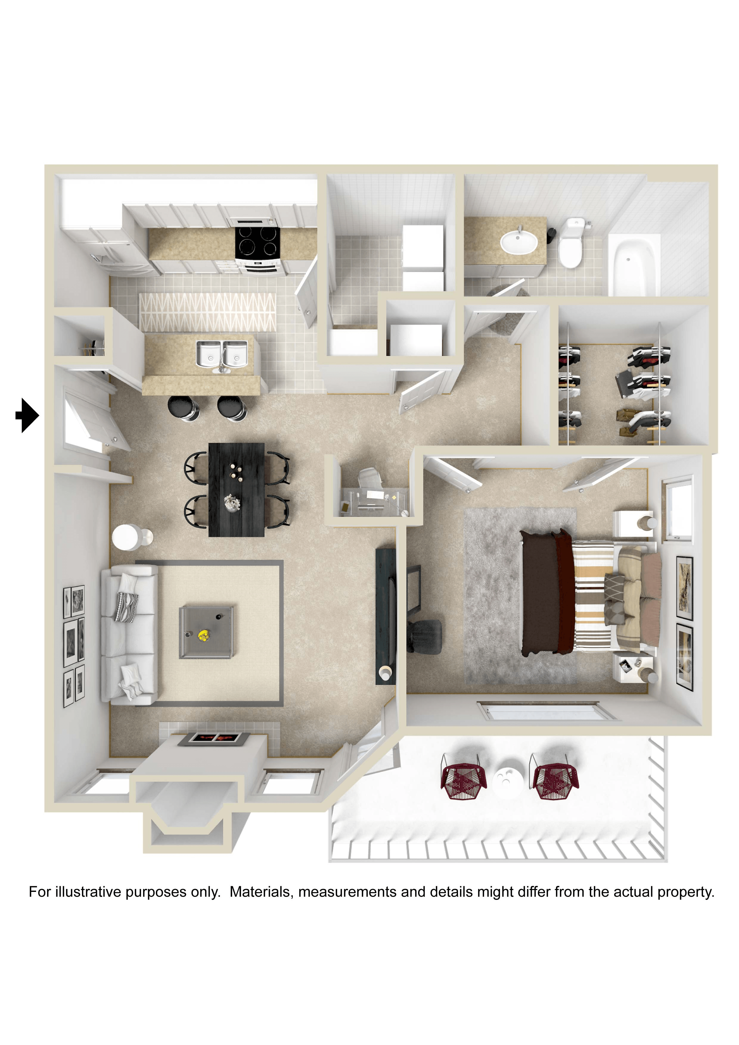 1x1 SMOKY | 754 Sq. Ft. at Highlands Apartment Homes, Tennessee