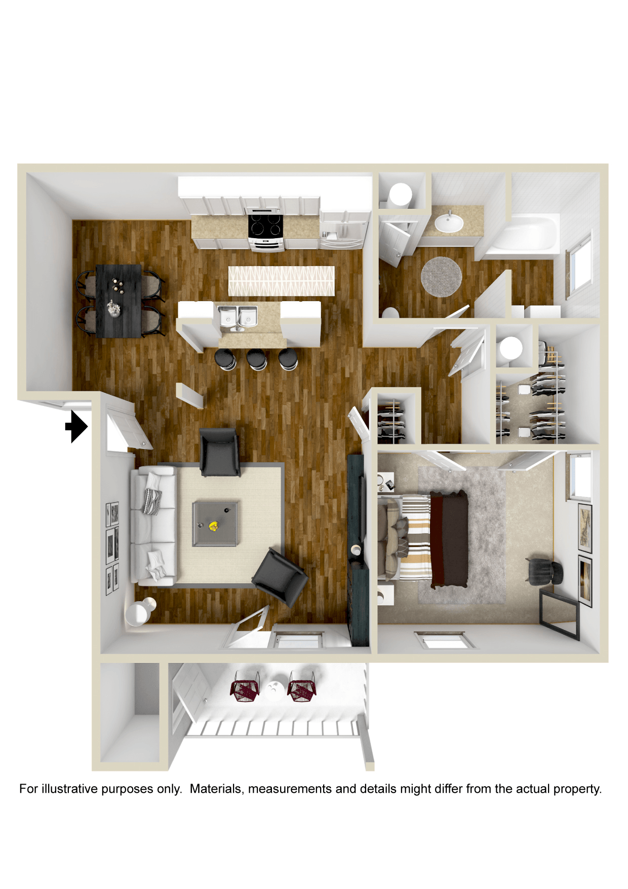 1x1 The Chateau | 870 Sq. Ft. at Highpointe Apartment Homes, Brandon