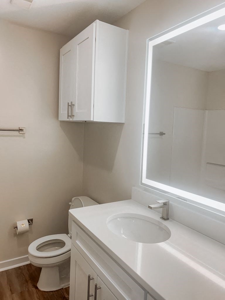 Renovated One-Bedroom With New LED Vanity Mirror
