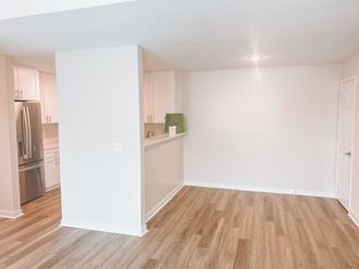 Renovated One-Bedroom Kitchen and Dining With New Flooring