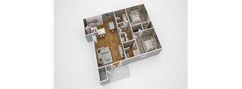 2BR Floor Plan A at Lexington Pointe Apartment Homes, Mississippi, 38655