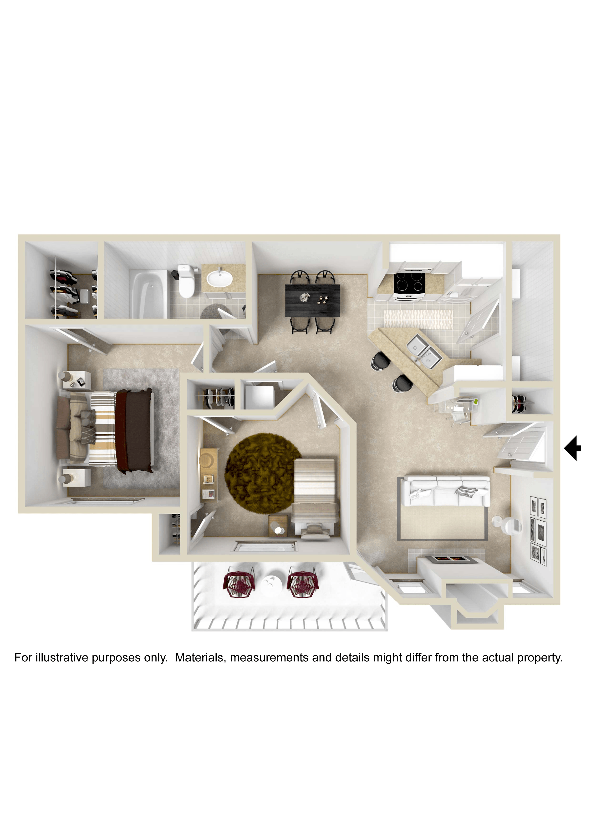 2x1 TRILLIUM | 944 Sq. Ft. at Highlands Apartment Homes, Tennessee , 38135