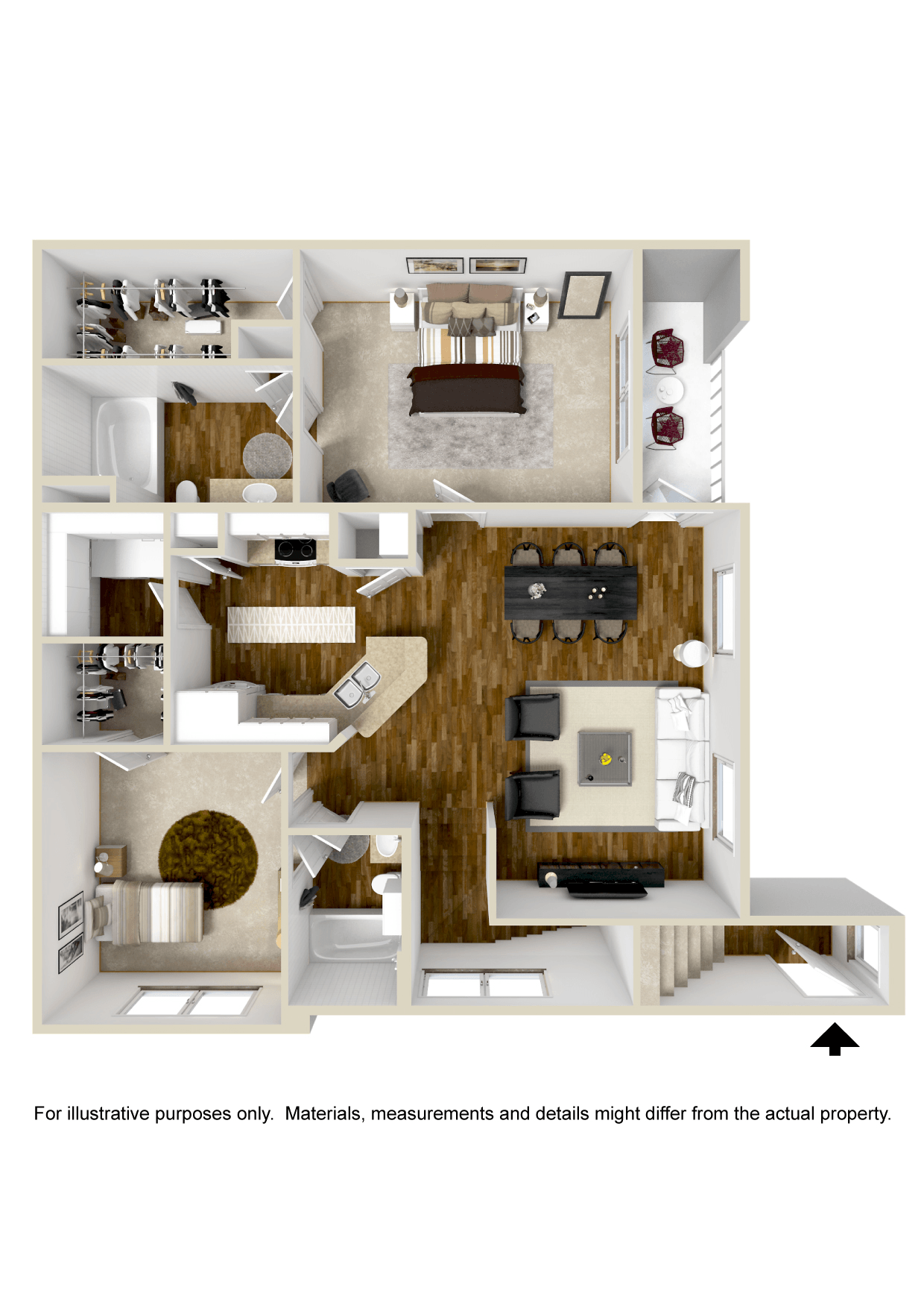 Two Bedroom, Two Bathroom Apartment for Rent | 1,149 Sq. Ft. at Kingston Crossing in Bossier City, LA