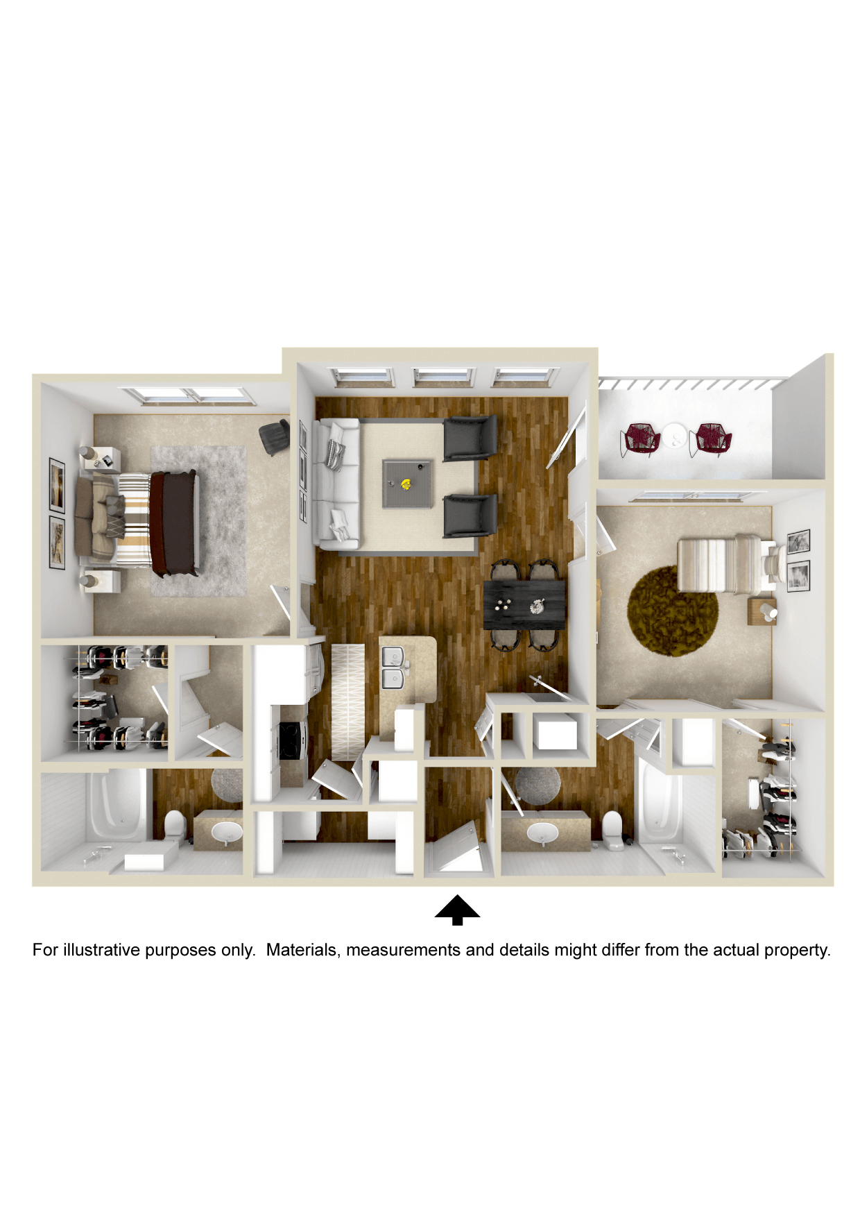 Two bedroom, two bathroom apartment | 972 Sq. Ft. at Kingston Crossing