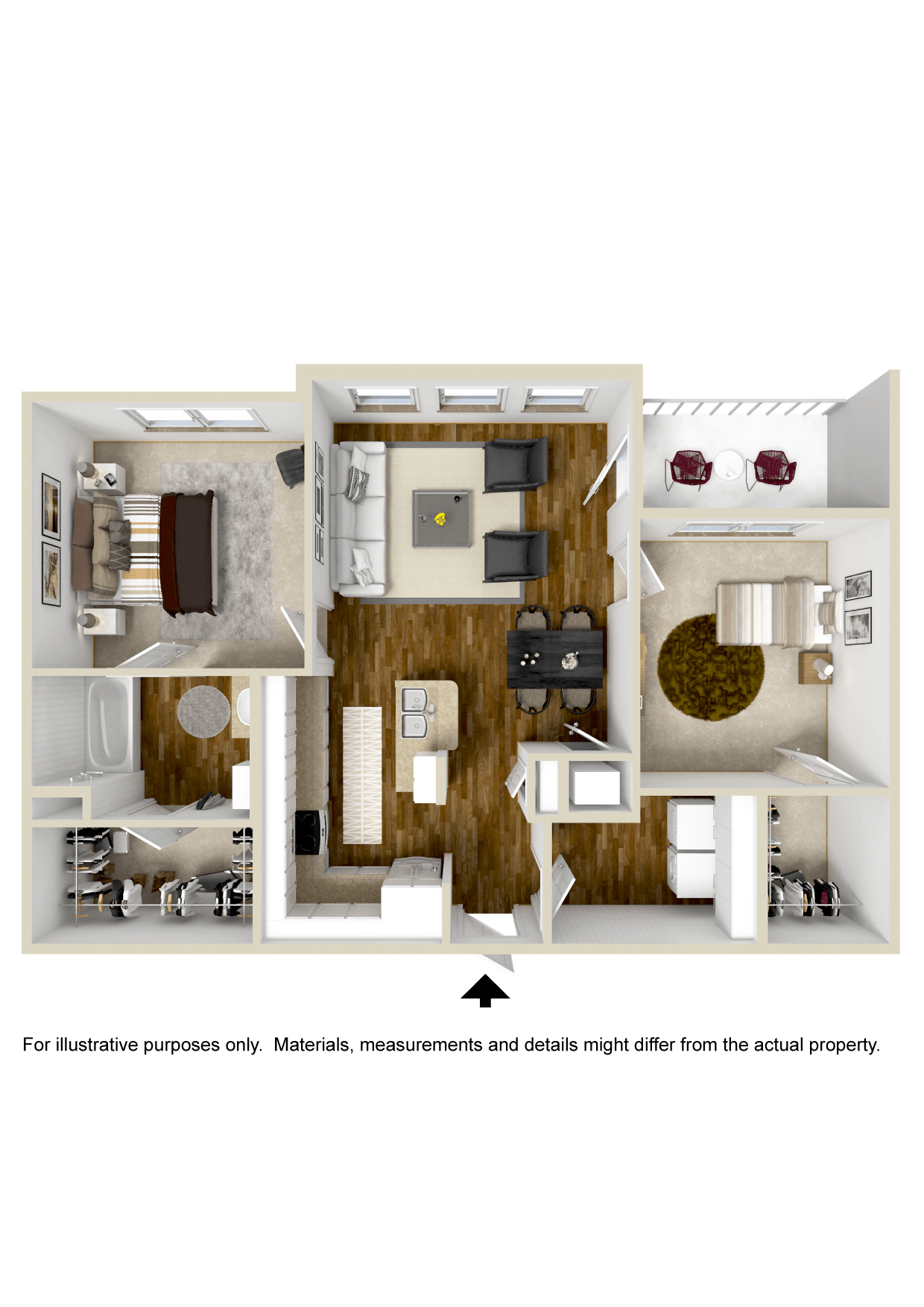 Two Bedroom, Two Bathroom Apartment for Rent | 972 Sq. Ft. at Kingston Crossing in Bossier City, Louisiana