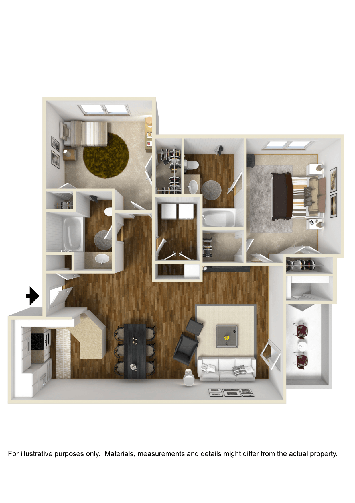 Two Bedroom | 1,138 Sq. Ft. at Lagniappe of Biloxi in Biloxi, MS