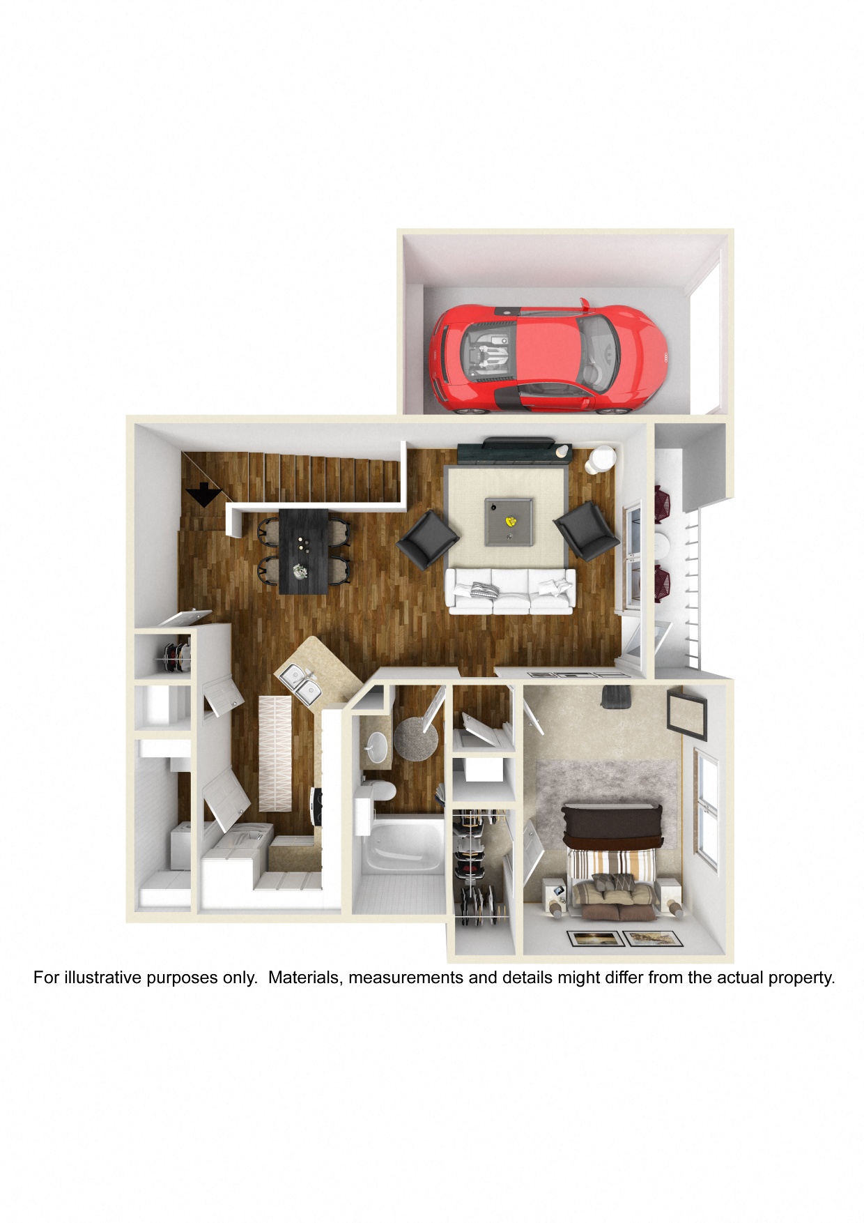 The Sanctuary | 972 Sq. Ft. at Faulkner Flats Apartment Homes, Mississippi