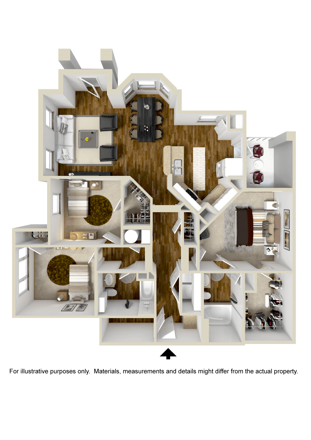 Three bedroom, two bathroom apartment | 1,369 Sq. Ft. at Kingston Crossing in Bossier City, Louisiana