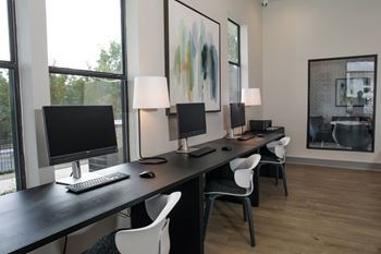 Coworking space at The Azul Apartment Homes in Oxford, Mississippi