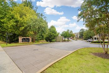 Gated entrance and monument sign at Highlands Apartment Homes, Tennessee