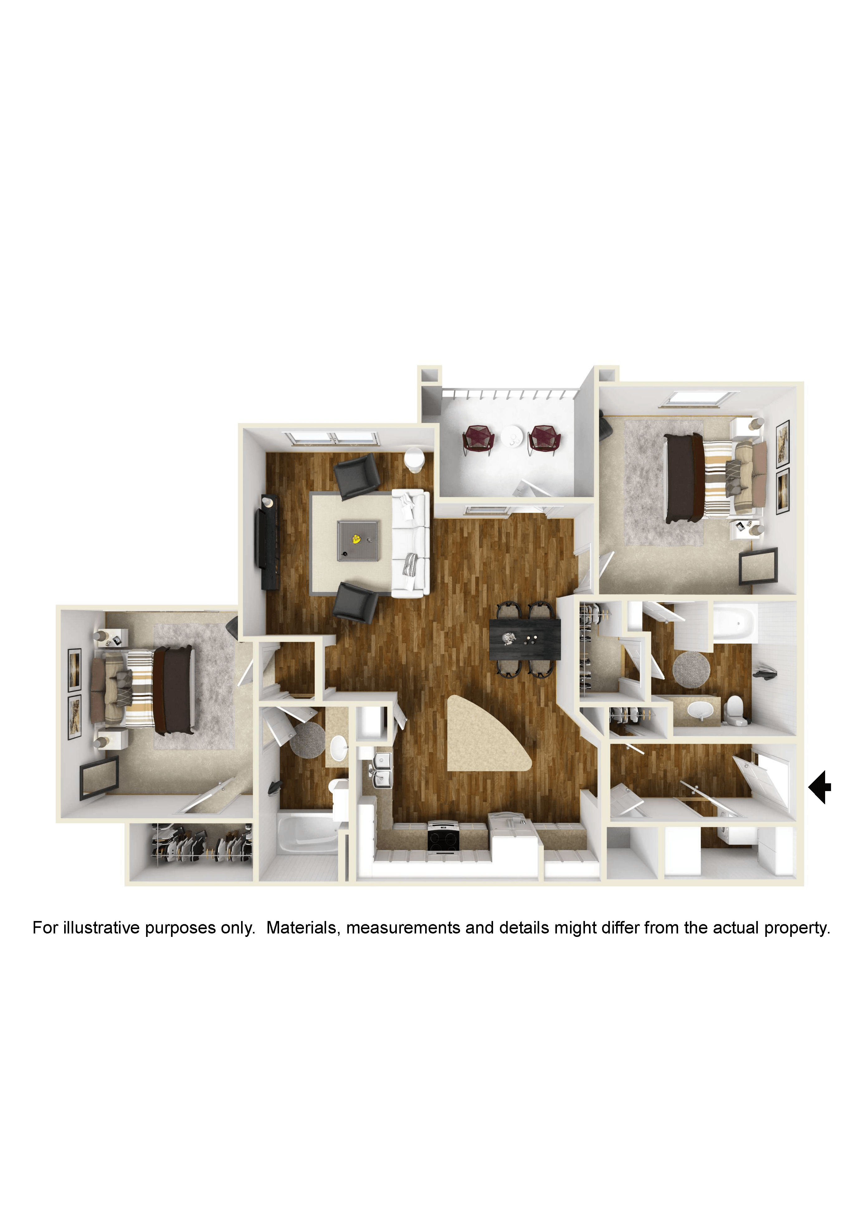 The August | 1,184 Sq. Ft. at Faulkner Flats in Oxford, Mississippi