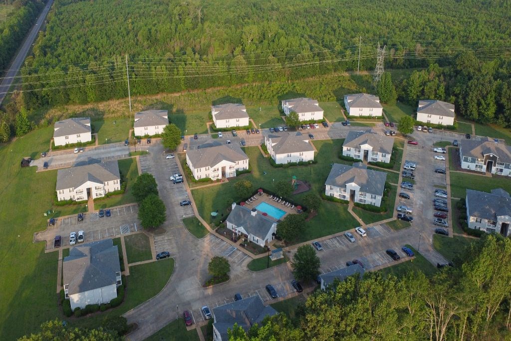 arial view of a subdivision of houses at The Colony Apartment Homes, Mississippi, 39702
