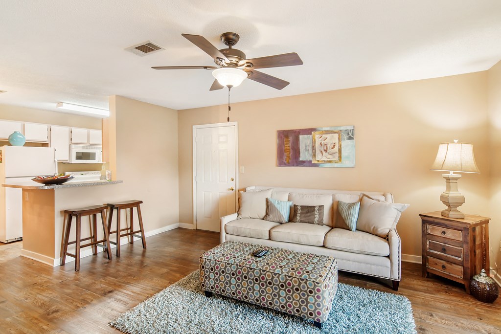 Living And Kitchen View at The Colony Apartment Homes, Mississippi, 39702