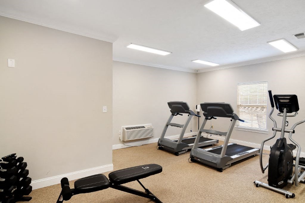 the apartments at masse corner 205 fitness room  at Parklane Apartment Homes, McComb, Mississippi
