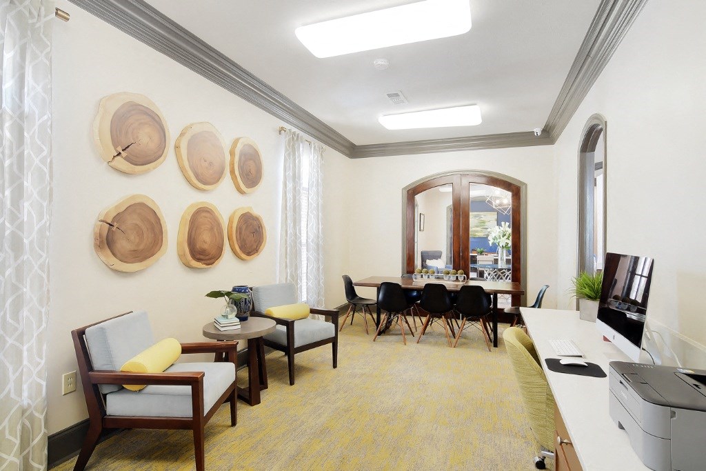 a conference room with a table and chairs  at Landing at Willow Bayou Apartment Homes, Bossier City, LA, 71111