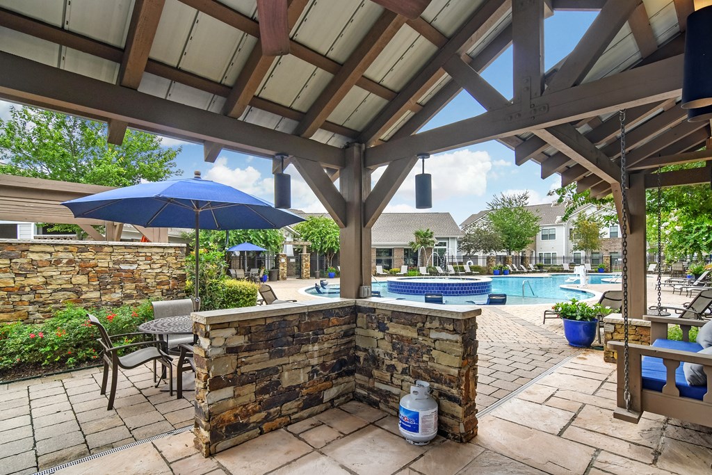 Poolside Relaxing Area at Kingston Crossing Apartment Homes, Bossier City, LA, Louisiana  , 71111