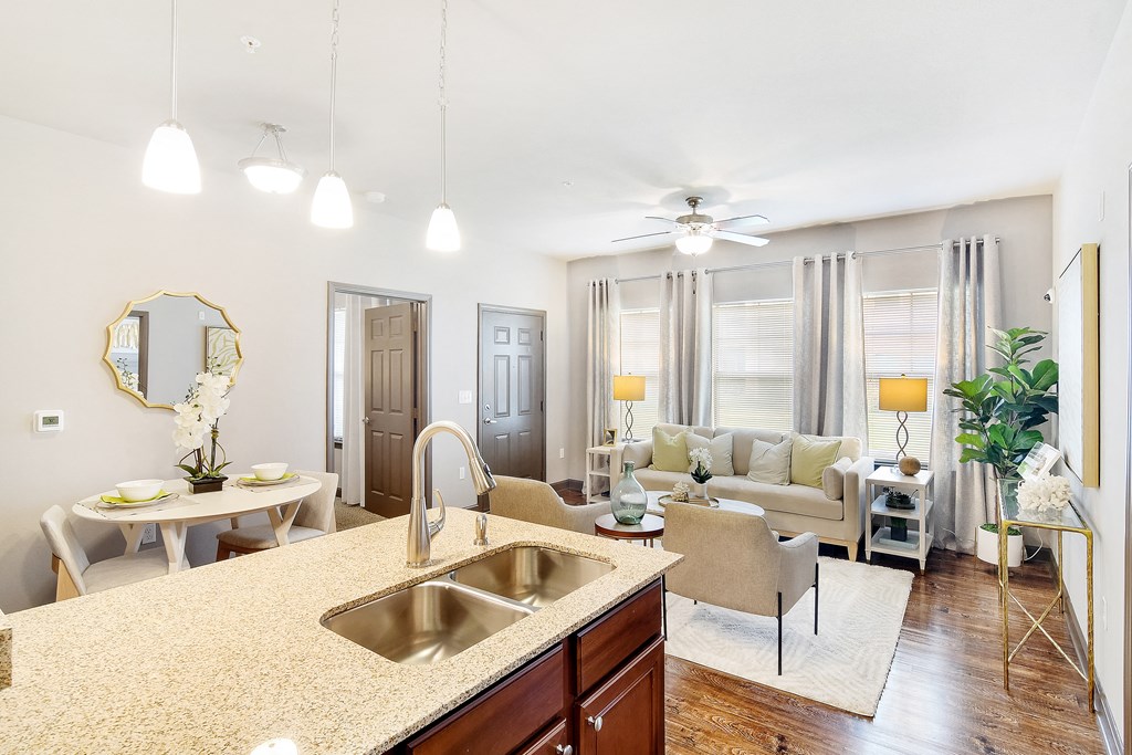 Soft and Refreshing Living Room at Kingston Crossing Apartment Homes, Bossier City, Louisiana
