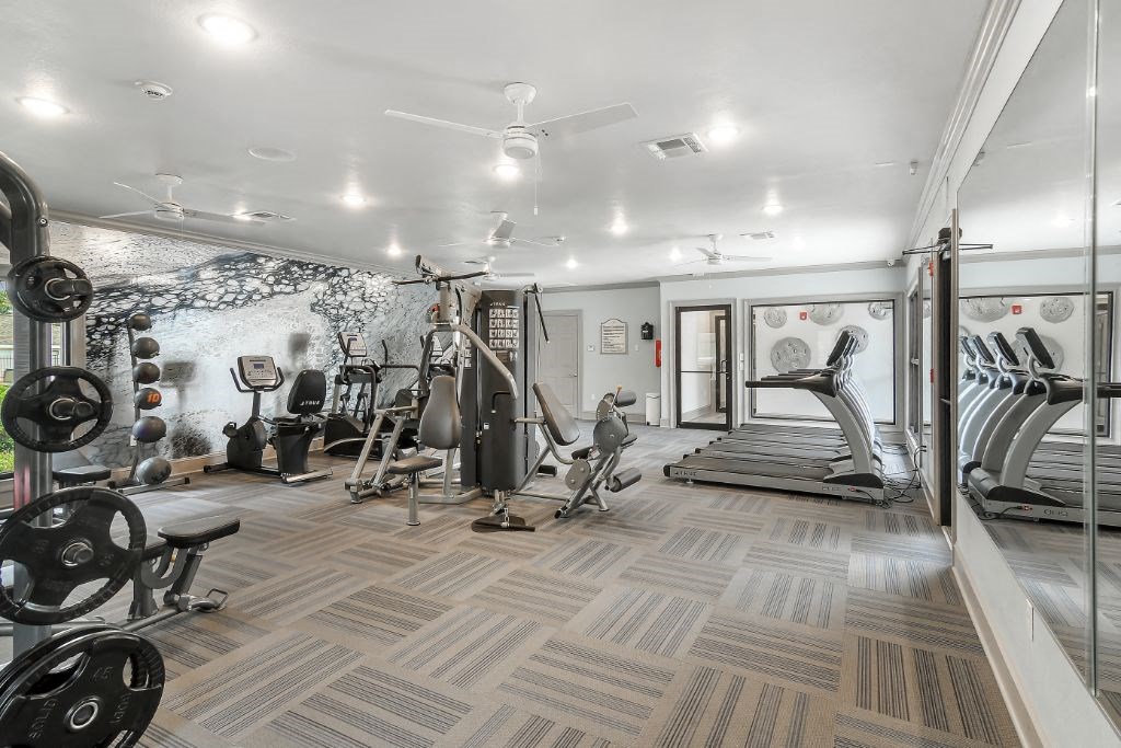 the apartments at masse corner 205 fitness room  at Parkwest Apartment Homes, Hattiesburg, Mississippi