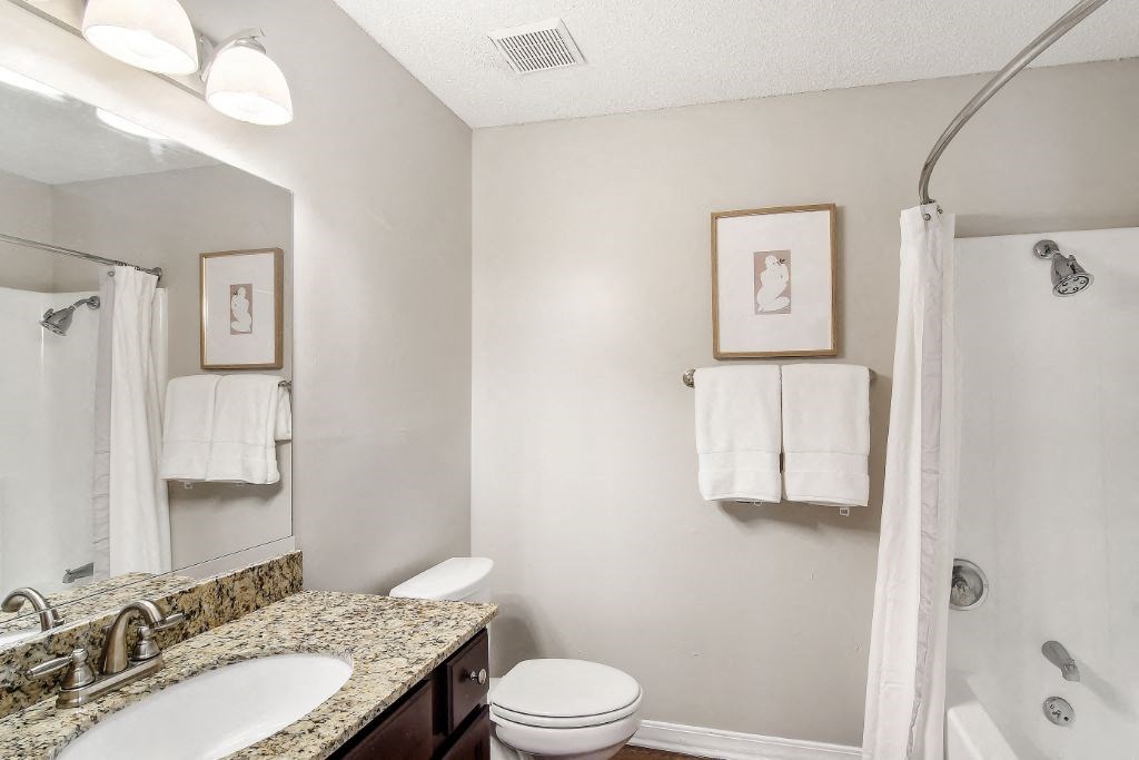 a bathroom at homewood suites by hilton houston stafford sugar land at Lakeshore Pointe Apartment Homes, Mississippi