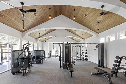 Indoor gym with treadmills and more at Saltaire Apartment Homes in Santa Rosa Beach, FL