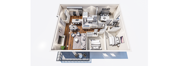 3x2 floor plan  at Lakeshore Pointe Apartment Homes, Brandon, 39047