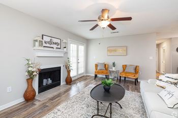Fireplace in living room at Laurelwood Apartment Homes, Laurel, MS, 39440