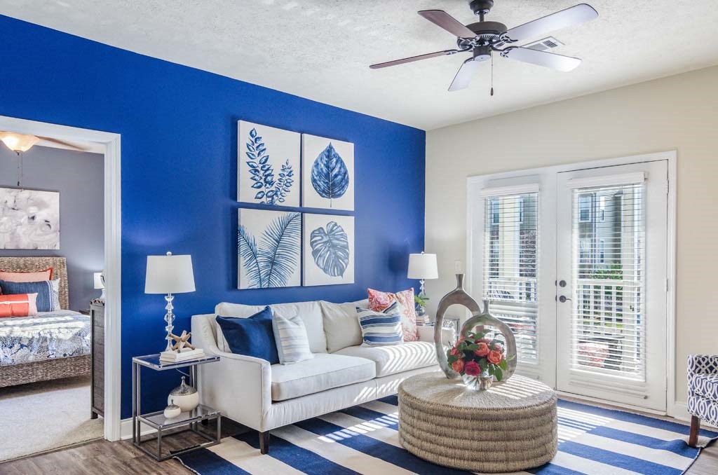 Modern Living Room at Charleston Apartment Homes, Mobile, AL, 36695