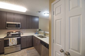 Quartz countertops in kitchen at Quail Ridge Apartment Homes, Bartlett, TN