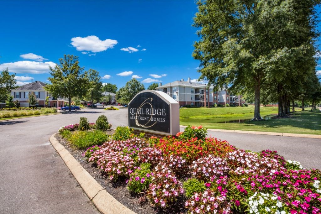 Welcome Sign at Quail Ridge Apartment Homes, Bartlett, Tennessee, 38135