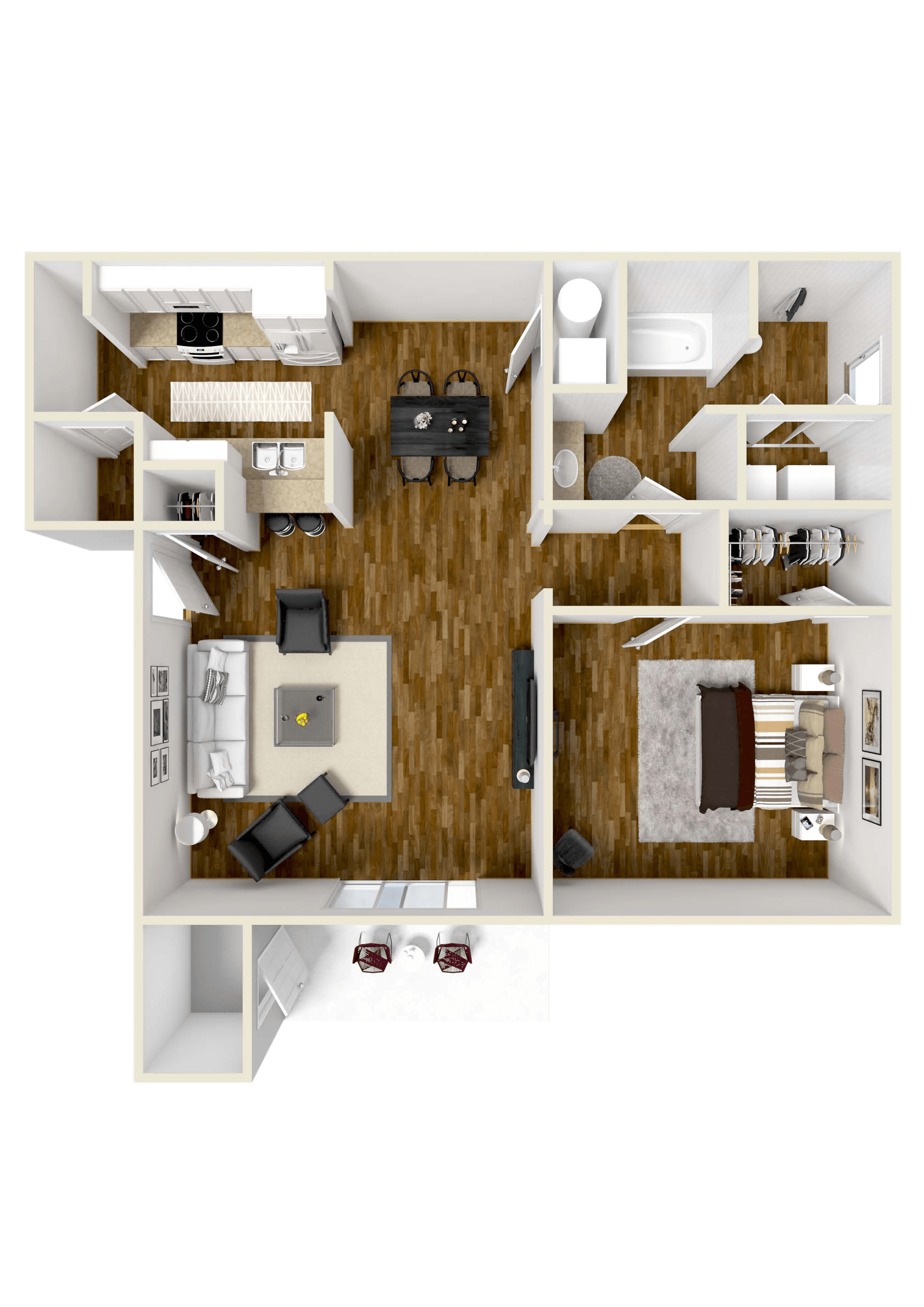 One Bedroom, One Bathroom Apartment | 771 Sq. Ft. at Lexington Pointe Apartment Homes in Oxford, MS