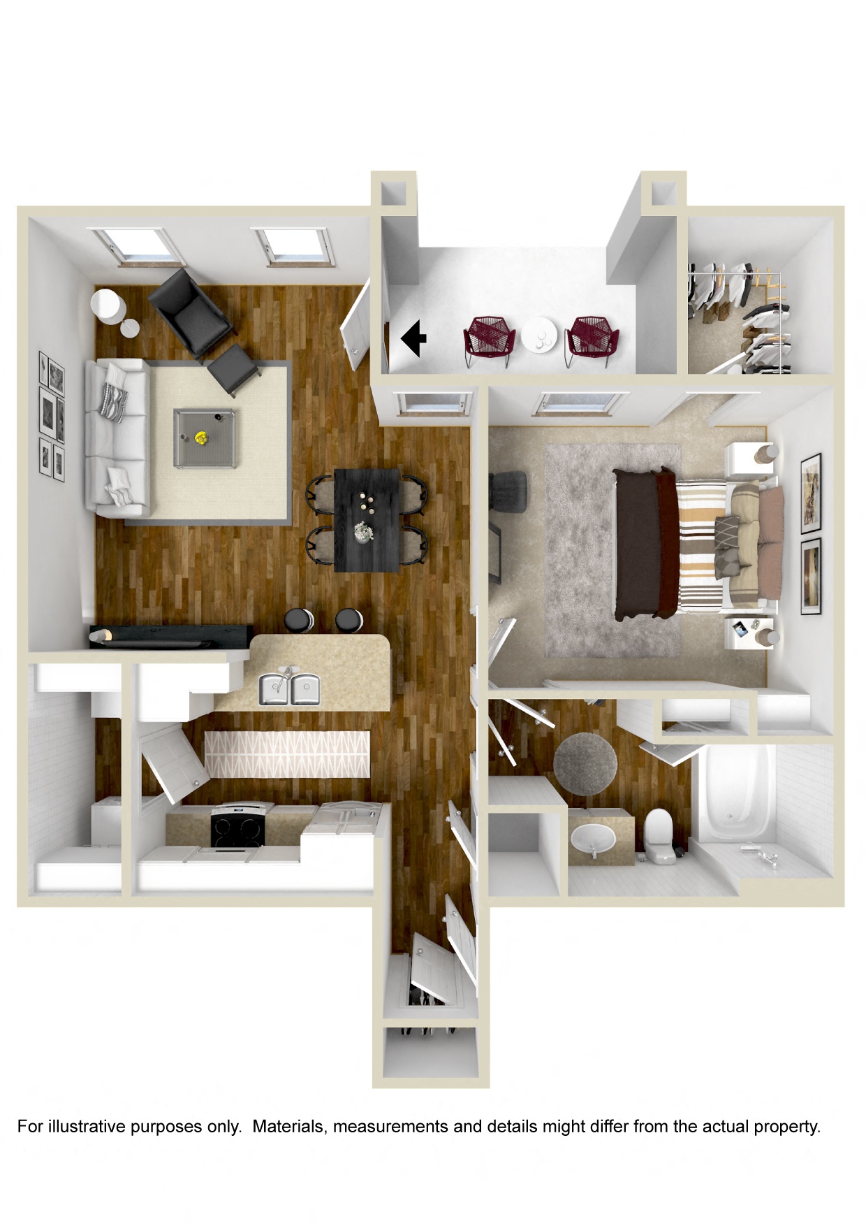 The Hideaway | 757 Sq. Ft. at Wellington Grande Apartment Homes, Longview, TX, 75605