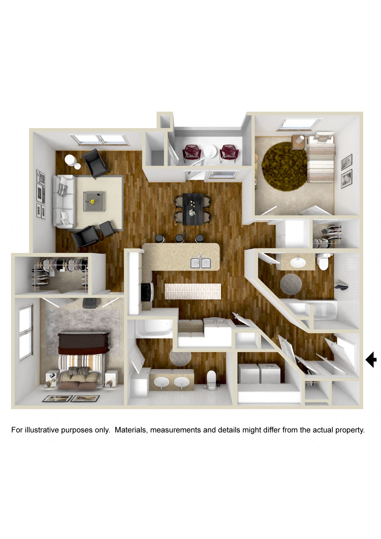 The Sunrise | 1,150 Sq. Ft. at Wellington Grande Apartment Homes, Longview, Texas