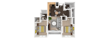 Connection Floor Plan at HUB of New Albany, New Albany, 47150