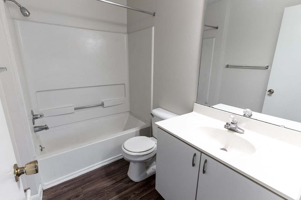 a bathroom with a toilet and a sink and a bath tub