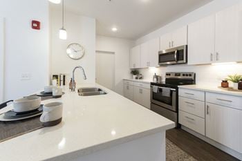 Modern quartz countertops at The Whit in Indianapolis, IN 46204