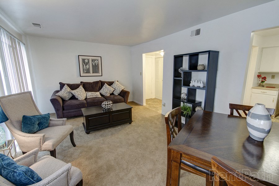 Classic Living Room Design at Lake Camelot Apartments, Indianapolis, IN