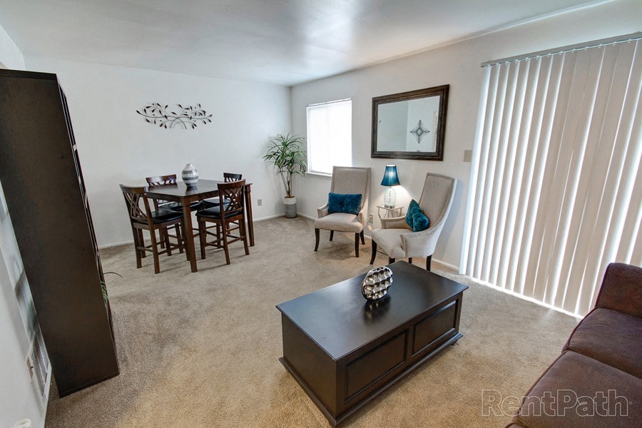 Bright Living Room at Lake Camelot Apartments, Indianapolis, 46268